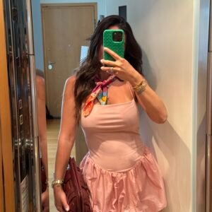 Blush Balloon Mini Dress - Image 5