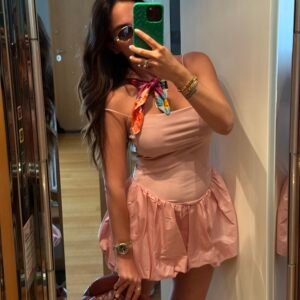 Blush Balloon Mini Dress - Image 1