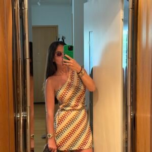 Sunset Wave One-Shoulder Dress - Image 1