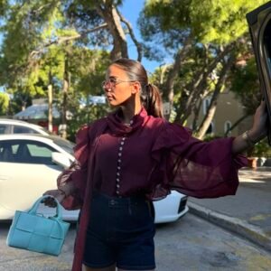 Crimson Ruffle Blouse - Image 2