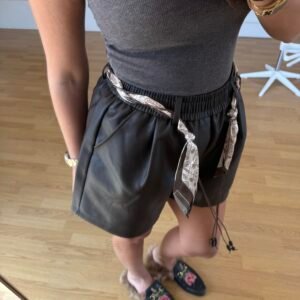 Sienna Eco Leather Tie Shorts - Image 1