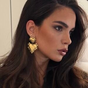 Gilded Heart Drop Earrings - Image 1