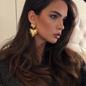 Gilded Heart Drop Earrings - Image 1