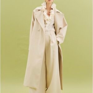 Ivory eco Leather Trench Coat - Image 2