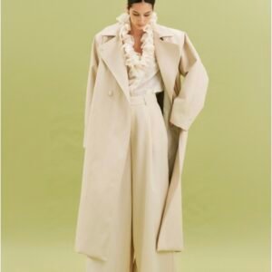 Ivory eco Leather Trench Coat - Image 3
