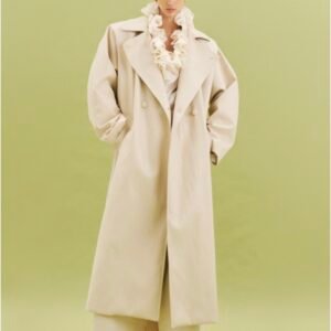 Ivory eco Leather Trench Coat - Image 1