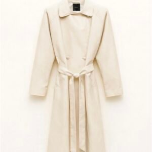 Ivory eco Leather Trench Coat - Image 7
