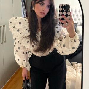 Luna Ruffle Polka Dot Blouse - Image 1