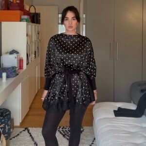 Solara Mixed-Texture Tunic Dress - Image 3