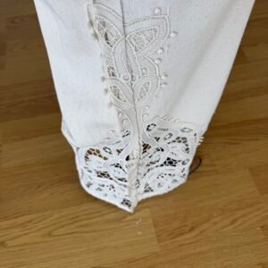 Lace Hem Wide-Leg Pants - Image 5