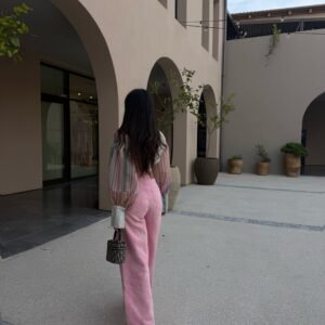 Blush Embroidered Denim Pants - Image 7