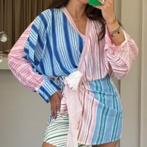 Sorbet Wrap Striped Dress - Image 6