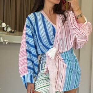Sorbet Wrap Striped Dress - Image 5
