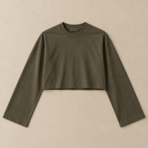 Nora Cropped Long Sleeve Top - Image 4