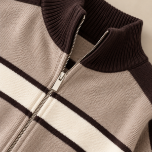 The Retro Stripe Zip Cardigan - Image 2