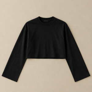 Nora Cropped Long Sleeve Top - Image 1