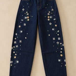 Daisy Embroidered Jeans - Image 2