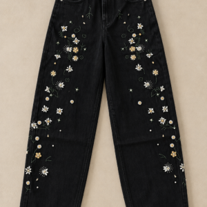 Daisy Embroidered Jeans - Image 3
