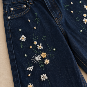 Daisy Embroidered Jeans - Image 5
